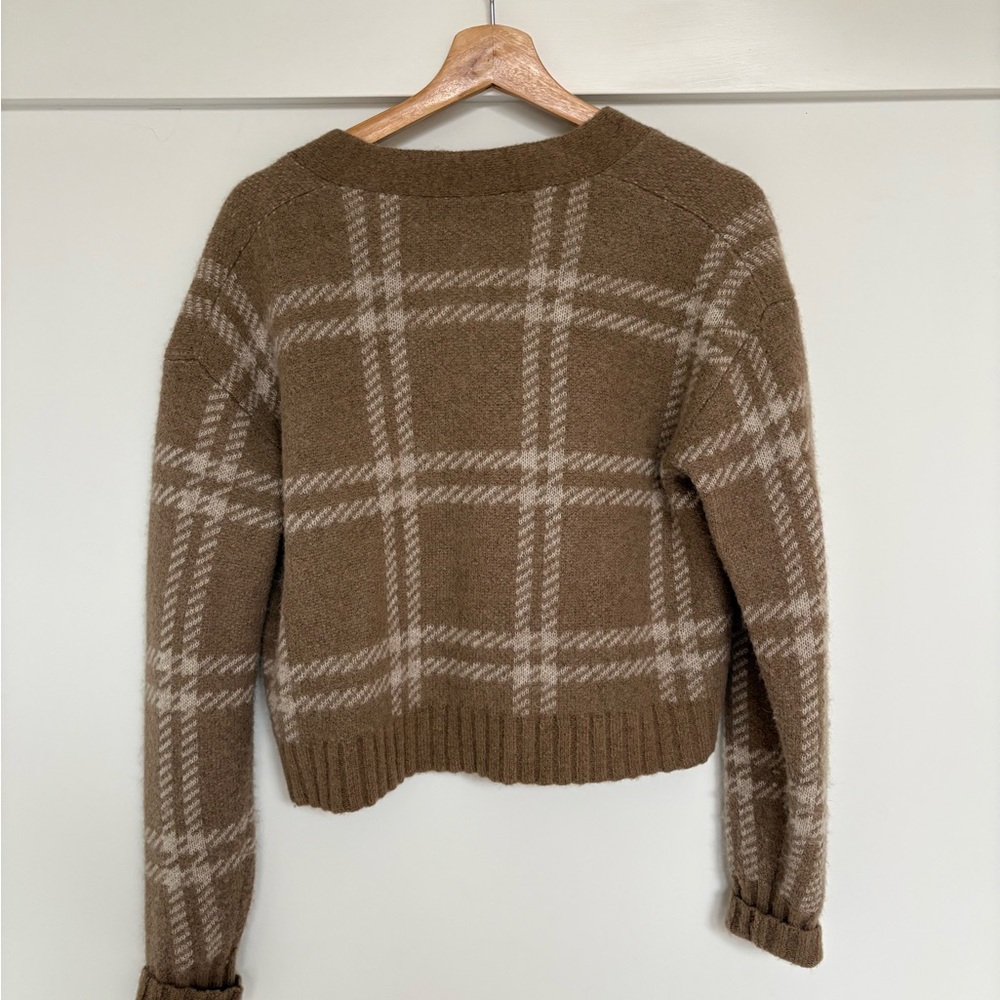 Everlane Tan Plaid Button-Up Cardigan - Picture 5 of 5